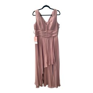 JJ's House Women's A-Line Maxi Slip Mother Of Bride Peach Dress 279275 US:14 NWT
